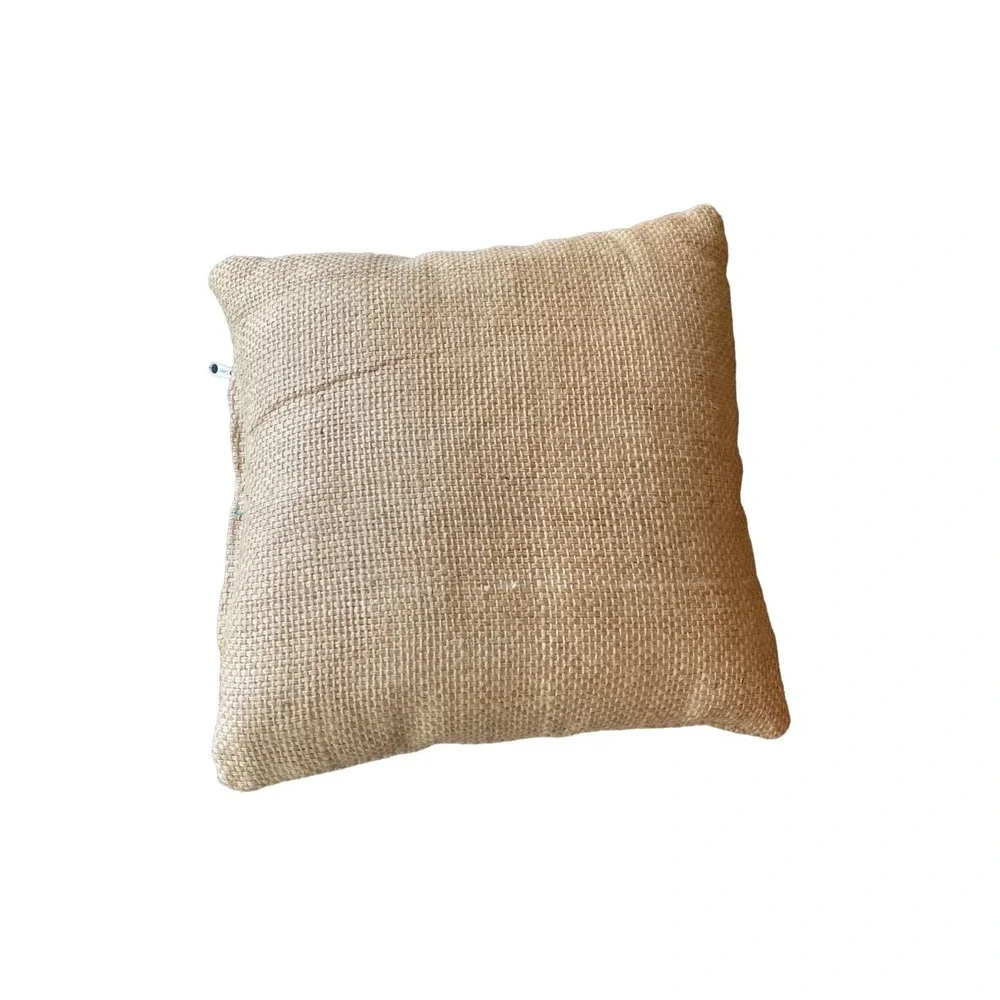 Burlap Block Print Pillow Football Zip‎ Closure Insert